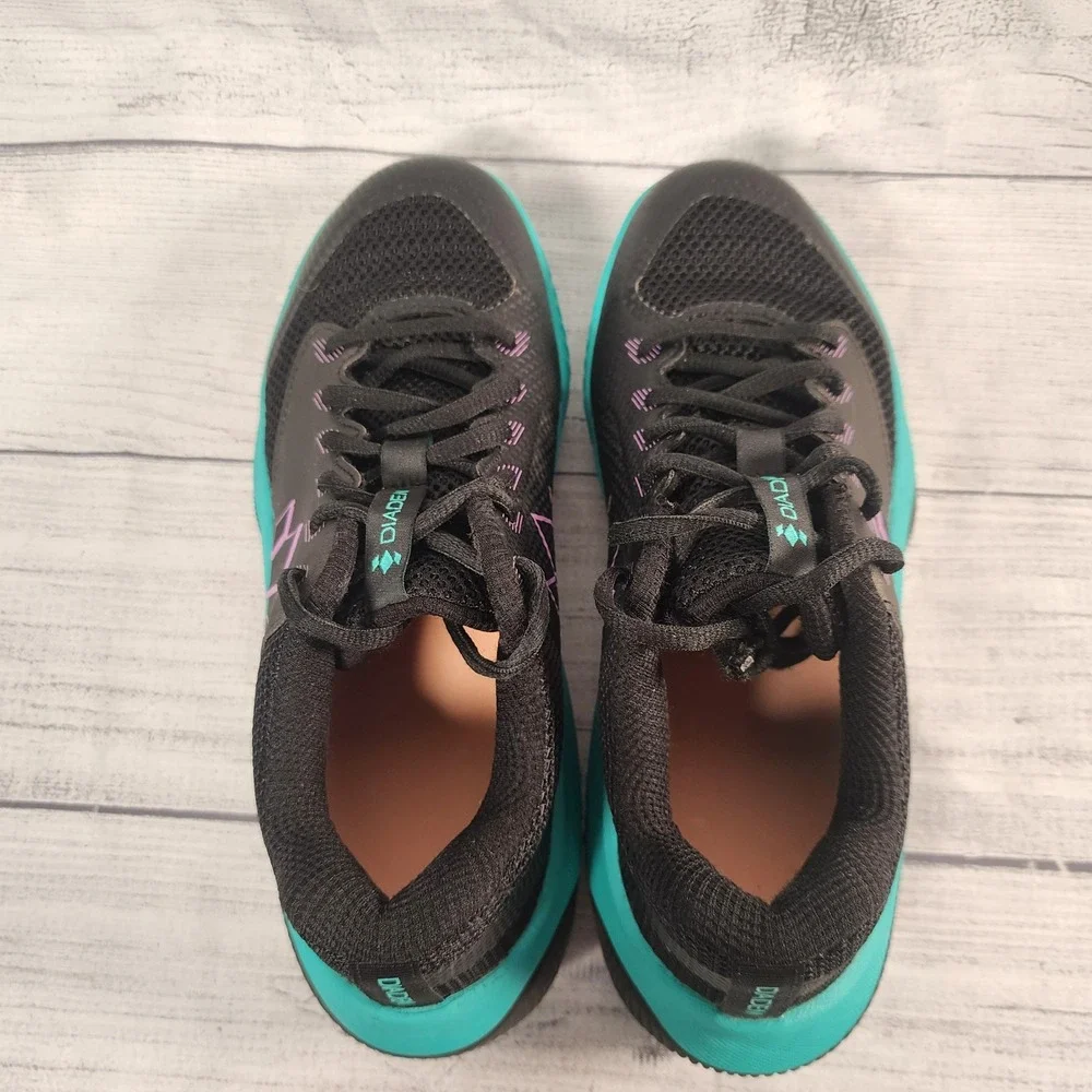 Diadem Court Shoes Womens 7.5 Black Teal Purple Tennis Pickleball CS20006 C01